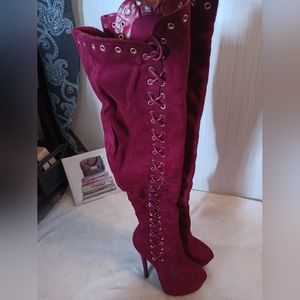 Bella Luna lace up high heel boots